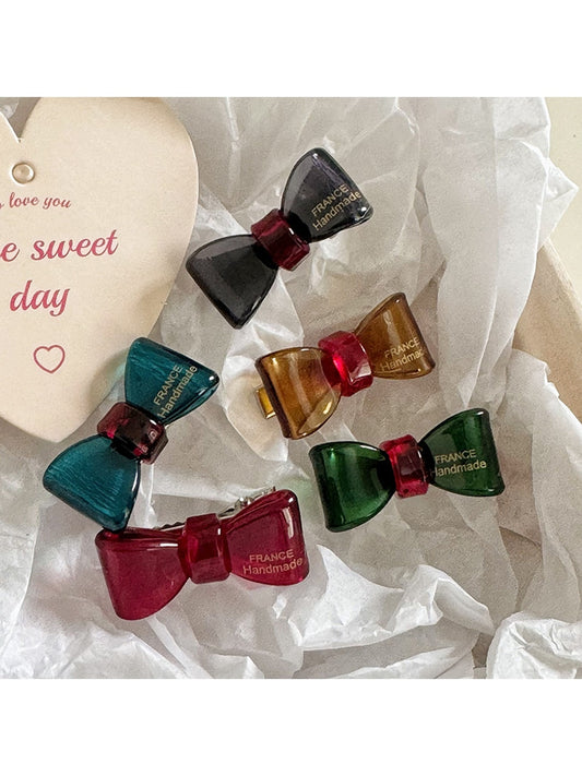 Beau - Glossy Bow Duckbill Side Styling Hair Clip