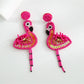 Earedge - Pink Flamingo Tassel Earrings