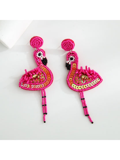 Earedge - Pink Flamingo Tassel Earrings