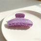 Close-up of pastel purple Beau claw clip teeth and hinge