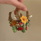 Earedge - Vintage Bohemian Green Flower Earrings