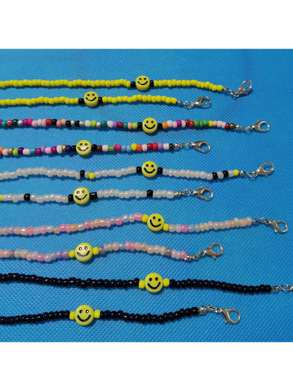 Velra - Vintage Seed Bead Smiley Face Eyeglass Strap