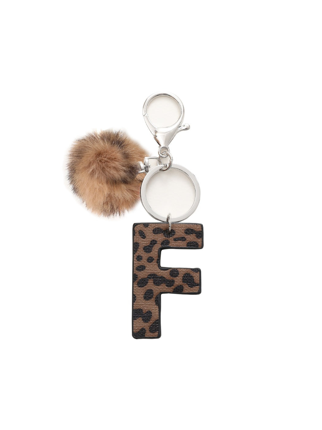 Keypus - Leopard Print Oil-Edged Letter Keychain