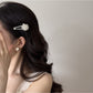 Beau - Beaded Flower Alloy Bangs Hair Clip