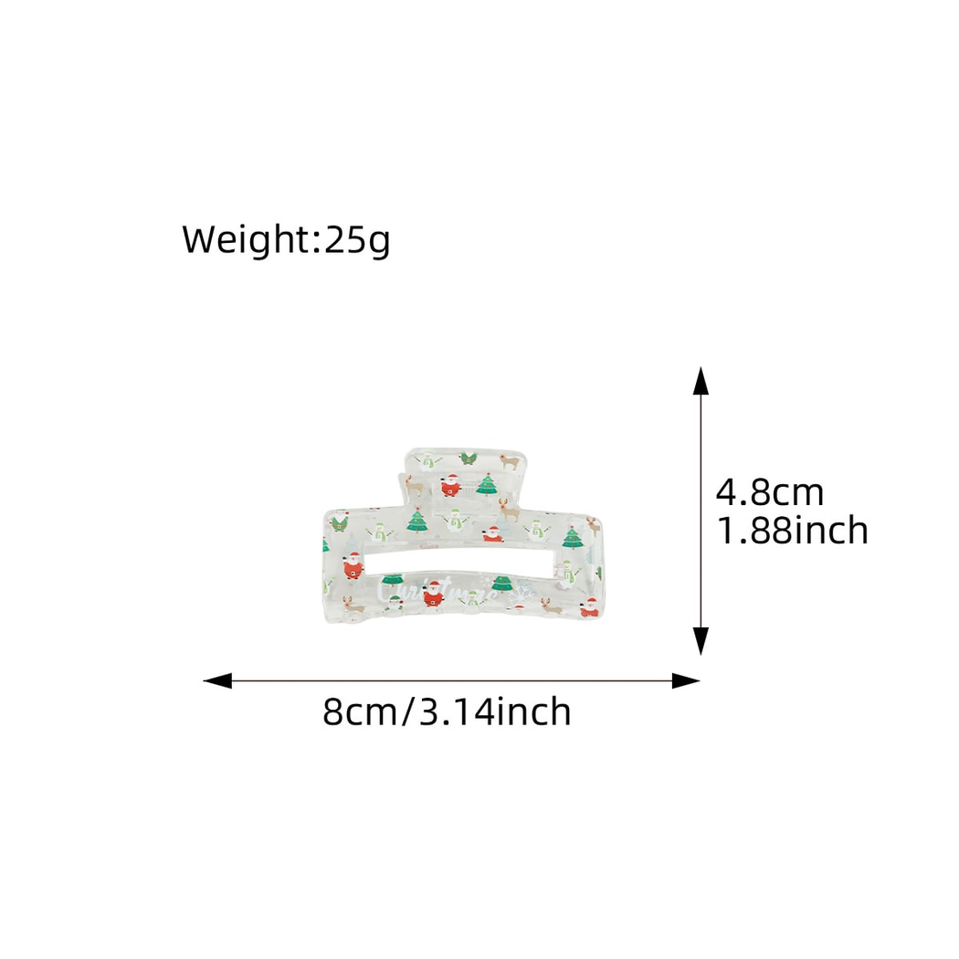 Beau - Christmas Theme Print Openwork Claw Clip