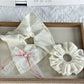 Gifty - Geometric Plaid Scarf Bow Style Scrunchie