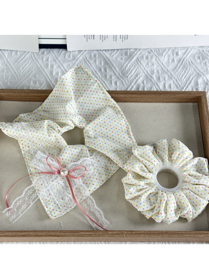 Gifty - Geometric Plaid Scarf Bow Style Scrunchie