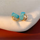 Earedge - Geometric C Shape Vintage Style Stud Earrings