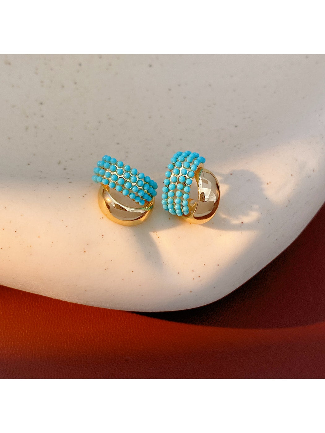 Earedge - Geometric C Shape Vintage Style Stud Earrings