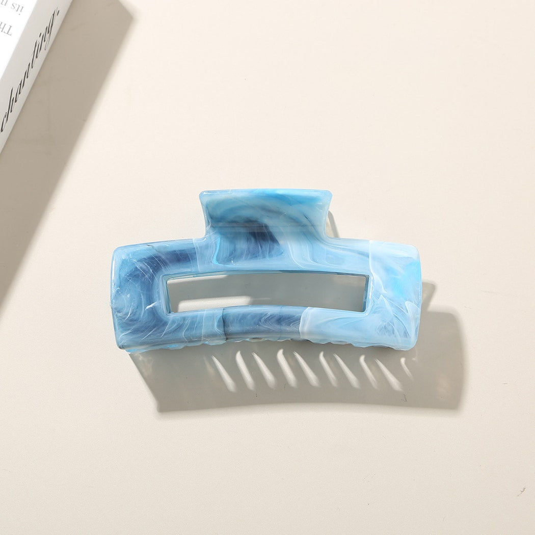 Beau - Marble Pattern PS Rectangular Hair Claw Clip