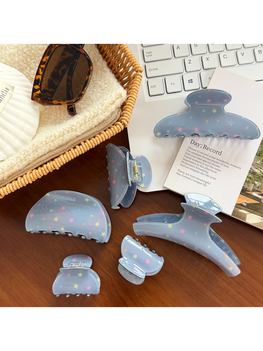 Beau - Star Pattern Glossy Acetate Claw Clip