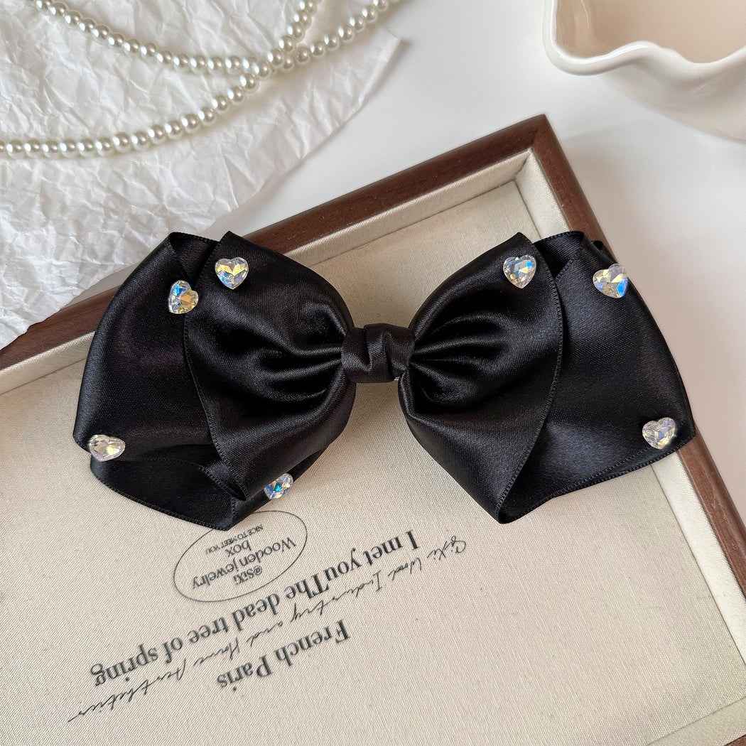 Beau - Rhinestone Bow Decorative Hair Clip