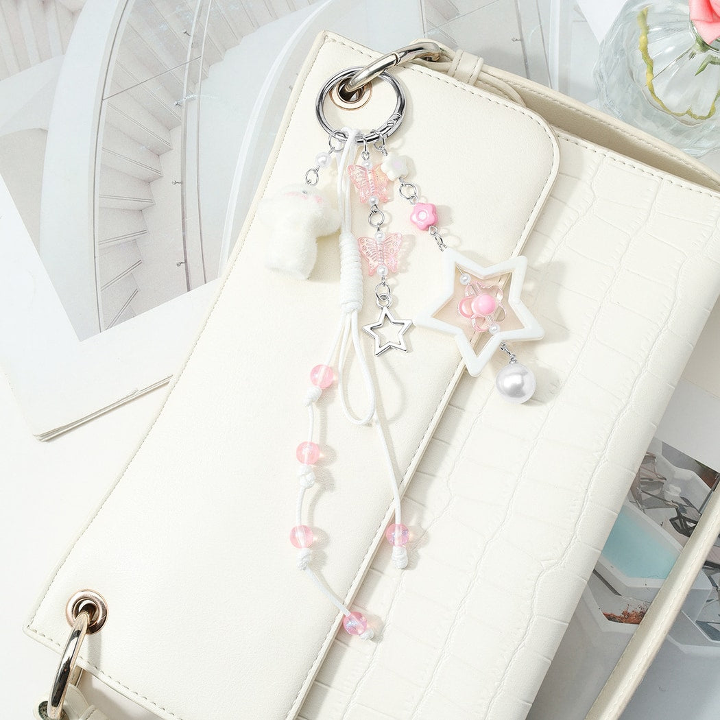Keypus - Cute Dog Star Pendant Beaded Keychain