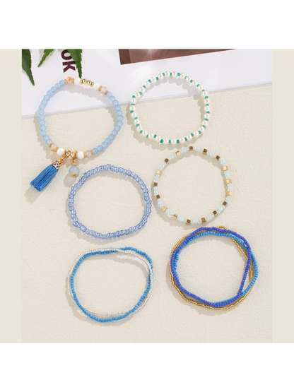 Lovra - Bohemian Layered Beaded Tassel Bracelet
