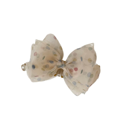 Beau - Sheer Mesh Bow Twist Design Banana Clip