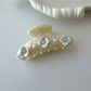 Beau - Flower Adorned Half Round Claw Clip