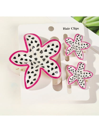 Beau - 3 Pack Plumeria Hair Clips Set