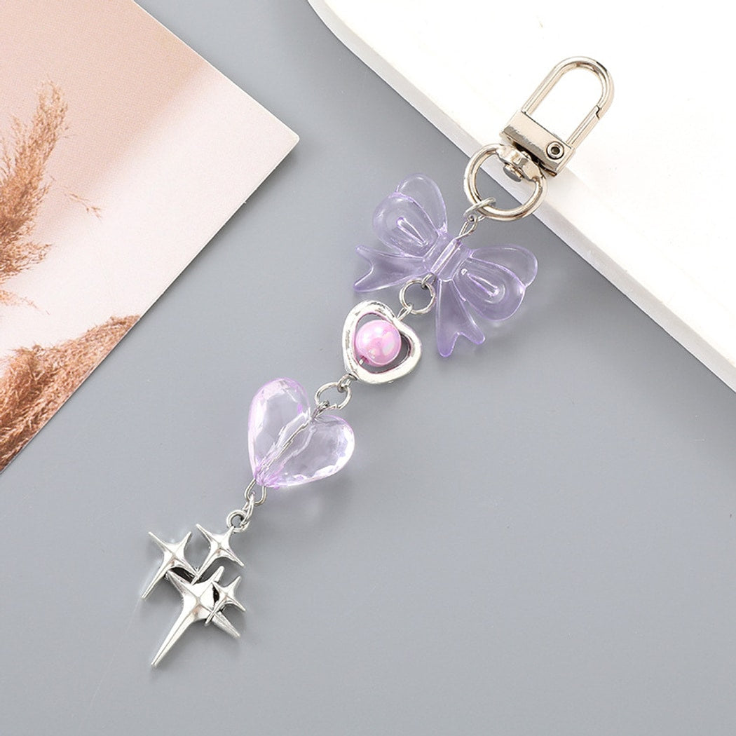 Keypus - Sweet Style Bow Heart and Star Keychain