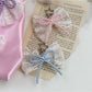Keypus - Sweet Lace Heart Charm Bow Bag Accent Keychain