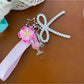 Keypus - Plumeria Bow Ice Cream Accent Bag Charm Keychain