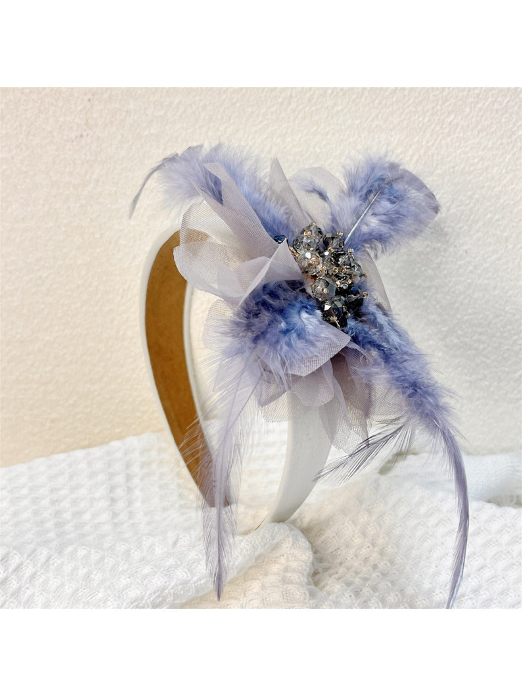 Gifty - Wide Band Feather Embellished Headband