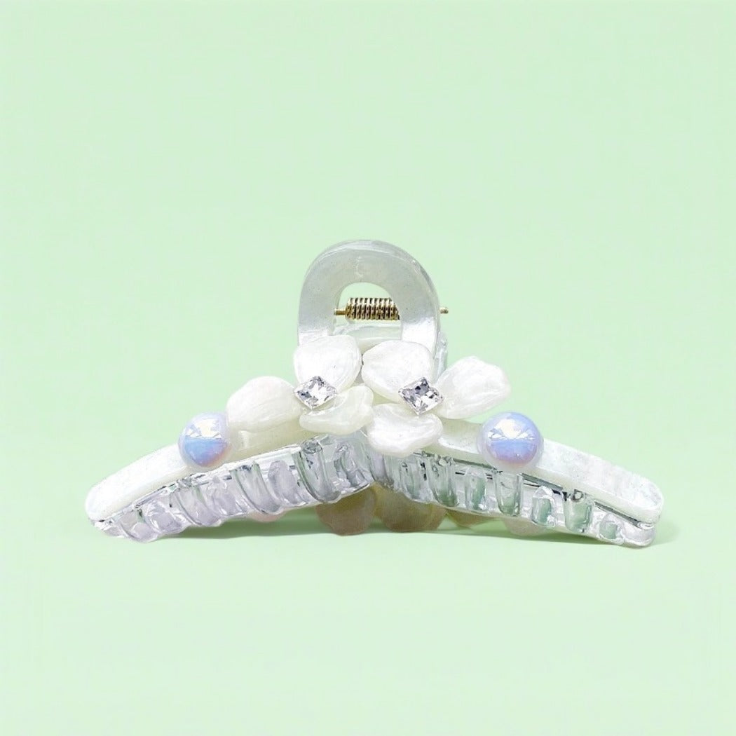 Beau - Floral Pearl Hair Claw Clips