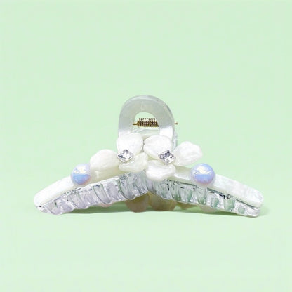 Beau - Floral Pearl Hair Claw Clips