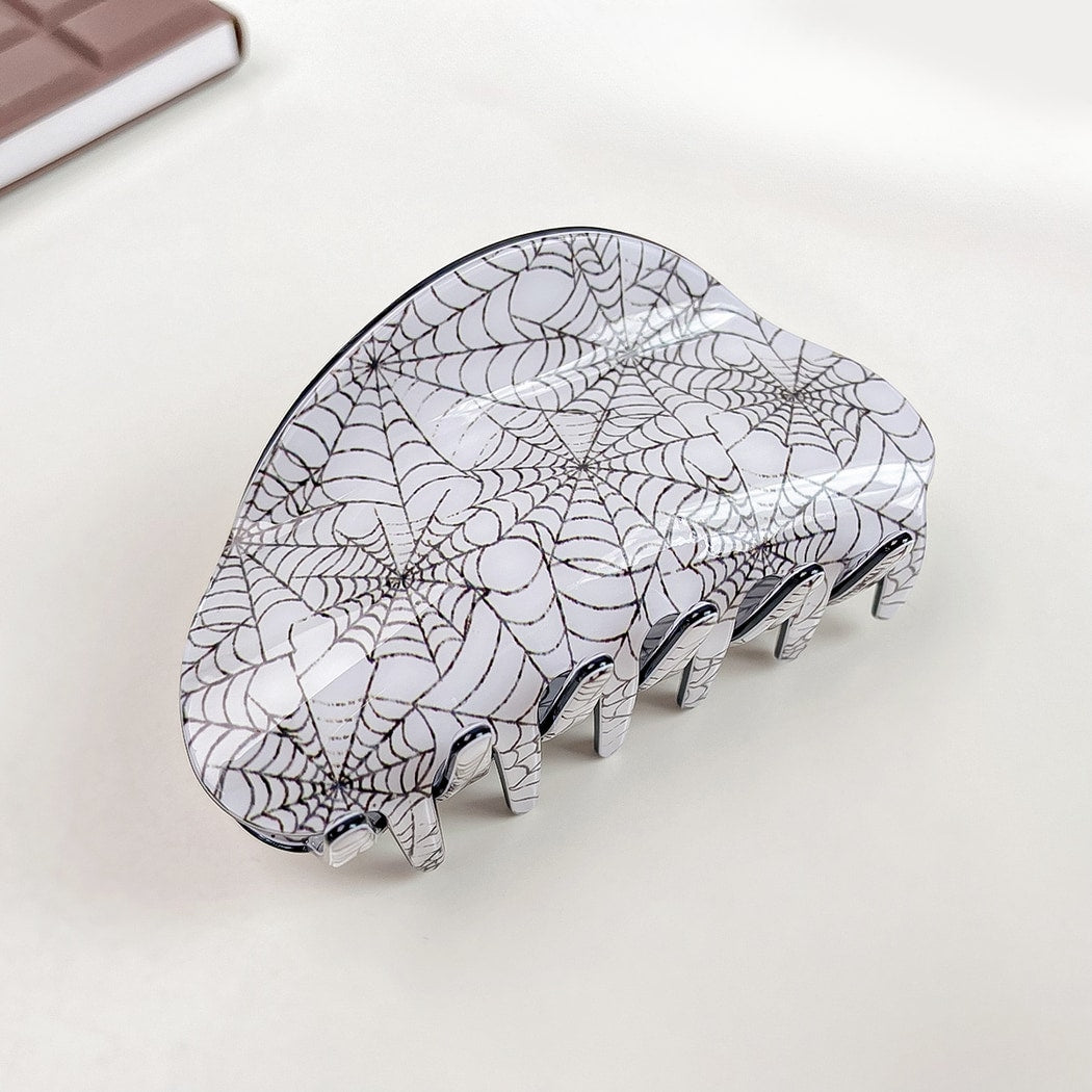 Beau - Novelty Halloween Spiderweb Print Claw Clip