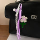 Keypus - Acrylic Flower Woven Cord Bag Charm Keychain