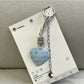 Keypus - Alloy Floral Heart Pendant Bag Charm Keychain