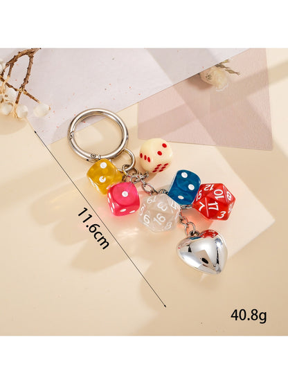 Keypus - Dice and Heart Decorative Bag Charm Keychain