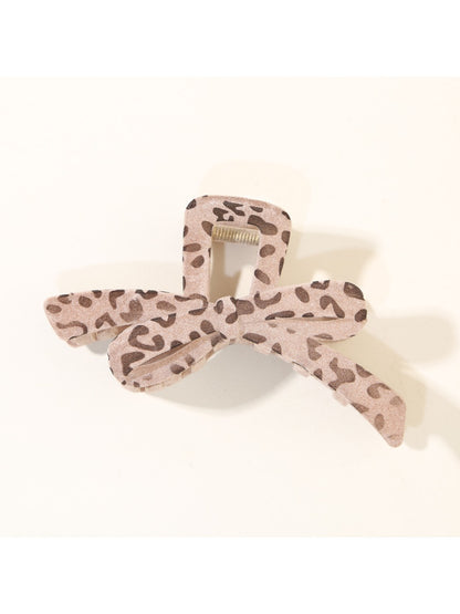 Beau - Leopard Print Bow Shaped Claw Clip