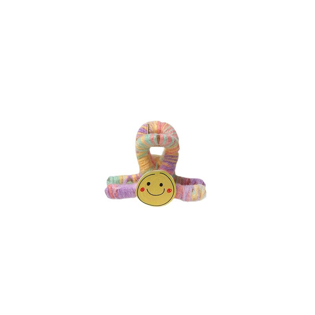 Beau - Cartoon Smiley Yarn Wrapped Polyester Claw Clip