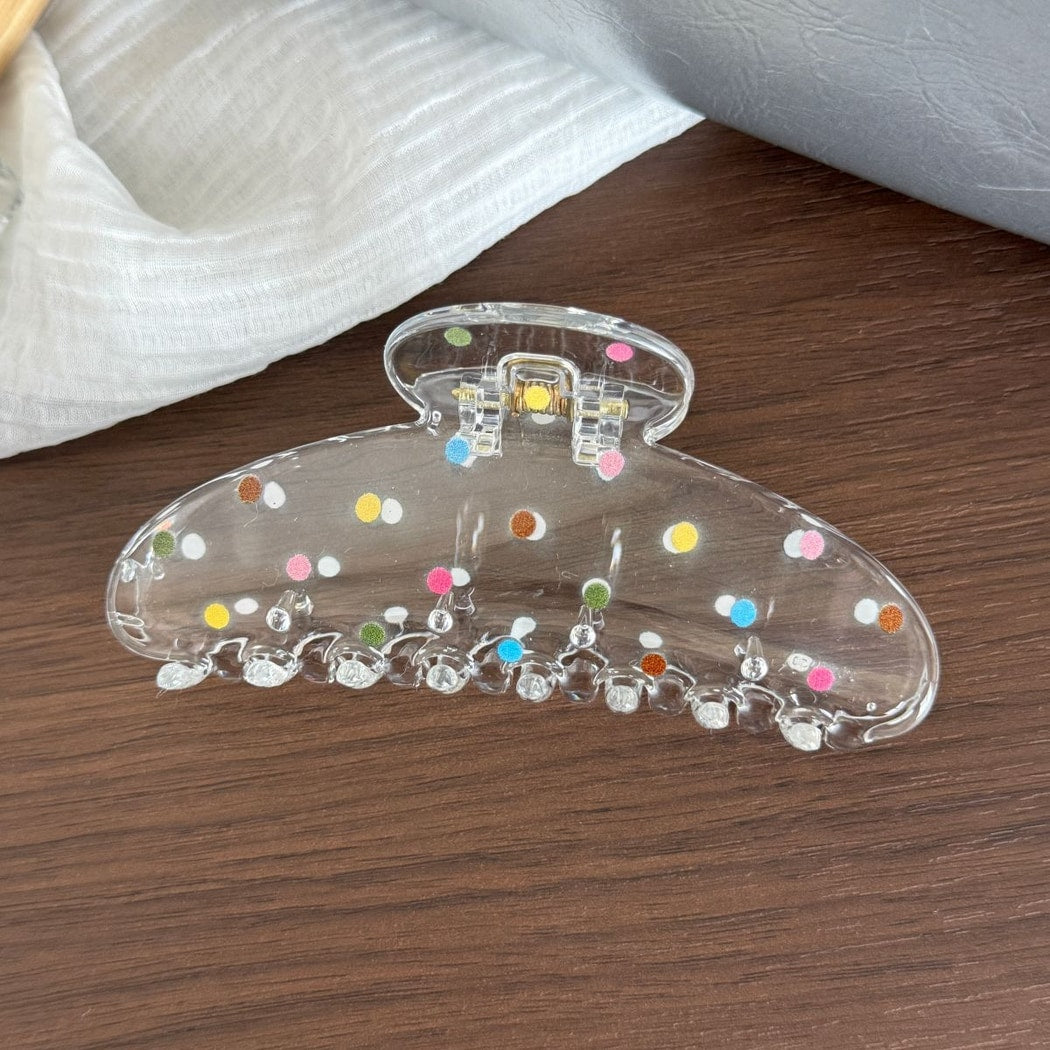 Beau - Transparent Polka Dot Plastic Claw Clip