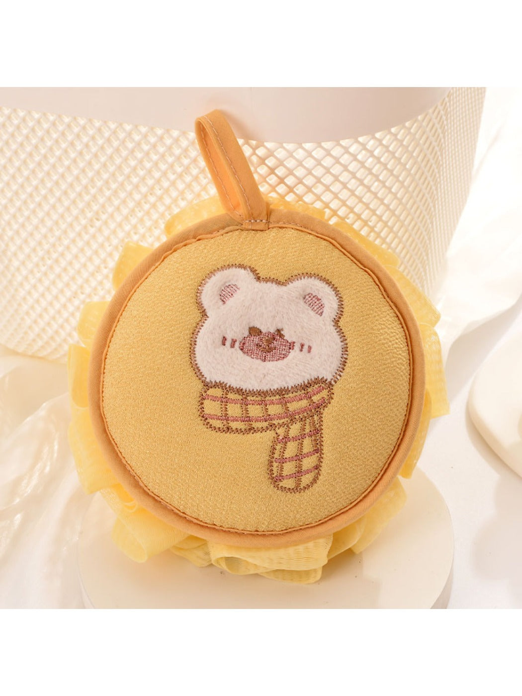 Papo - Cartoon Bear Bath Pouf Soft Foamy Scrubber