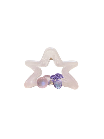 Beau - Translucent Star Shape PVC Alloy Claw Clip