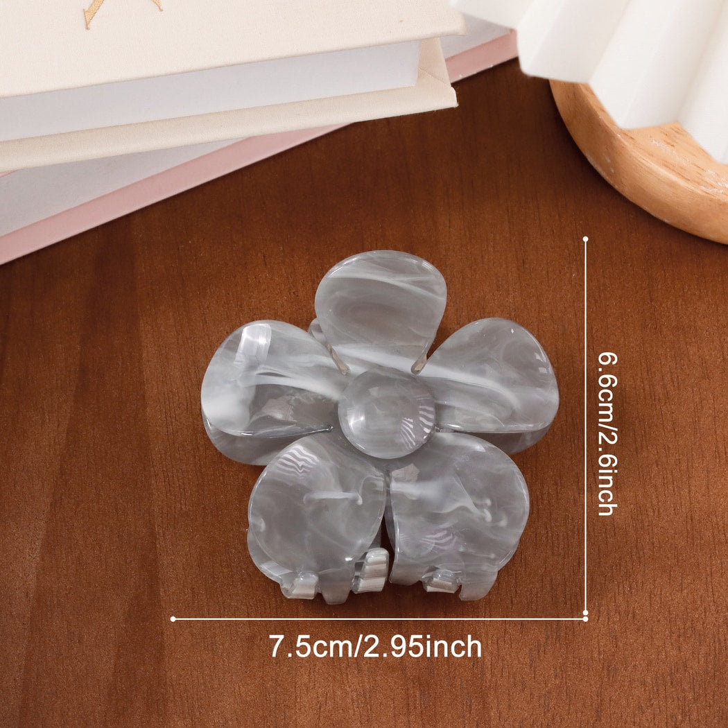 Beau - Muted Marble Floral Design Claw Clip