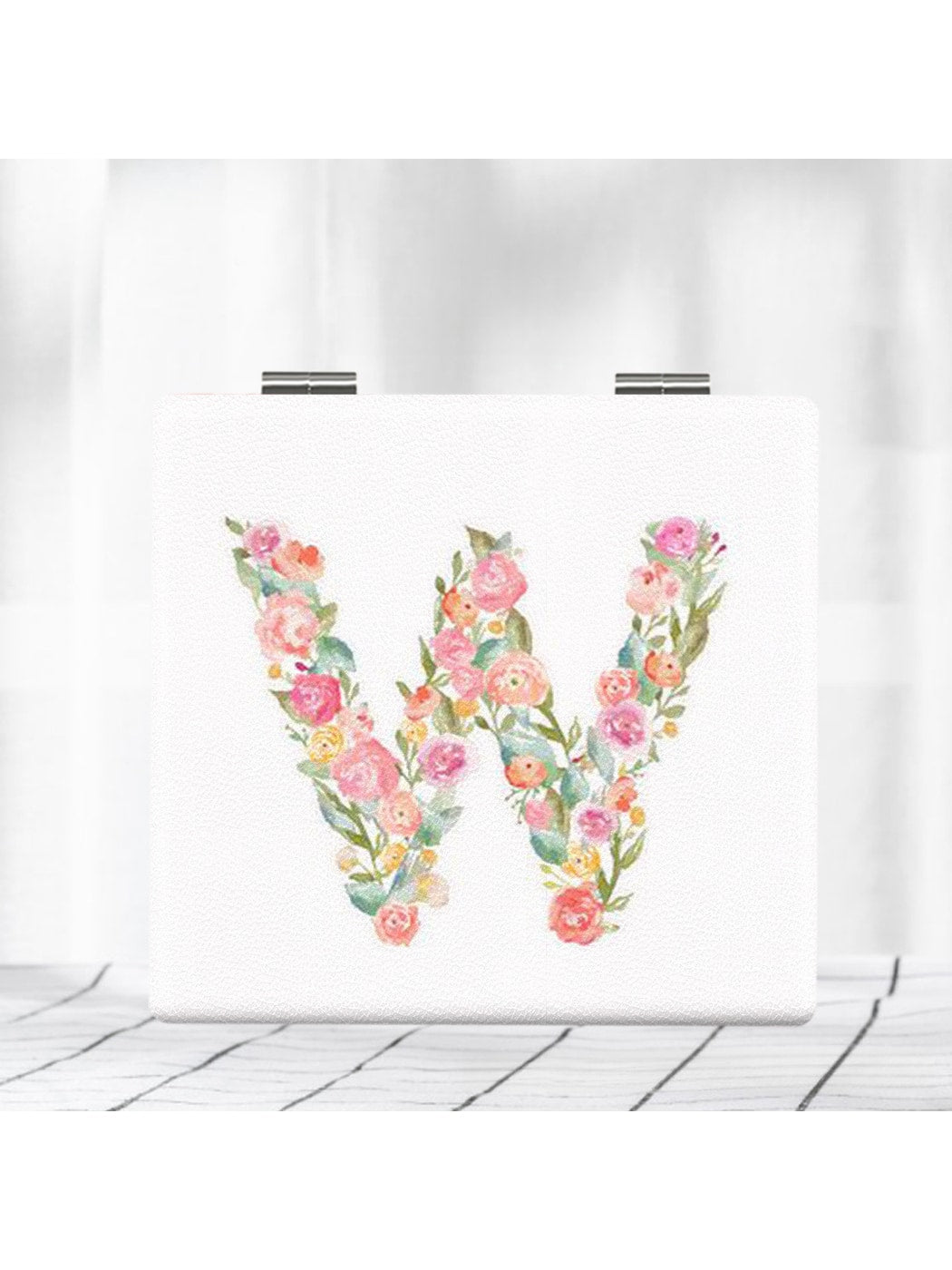 Mirroray - Floral Letter Pattern Foldable Makeup Mirror