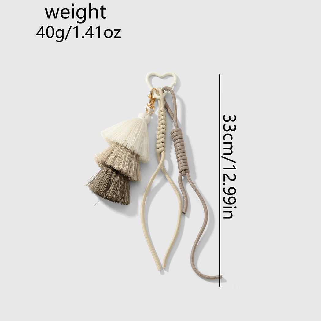 Keypus - Ethnic Style Layered Tassel Woven Cord Keychain