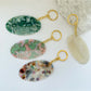 Keypus - Oval Leopard Print Comb Keychain