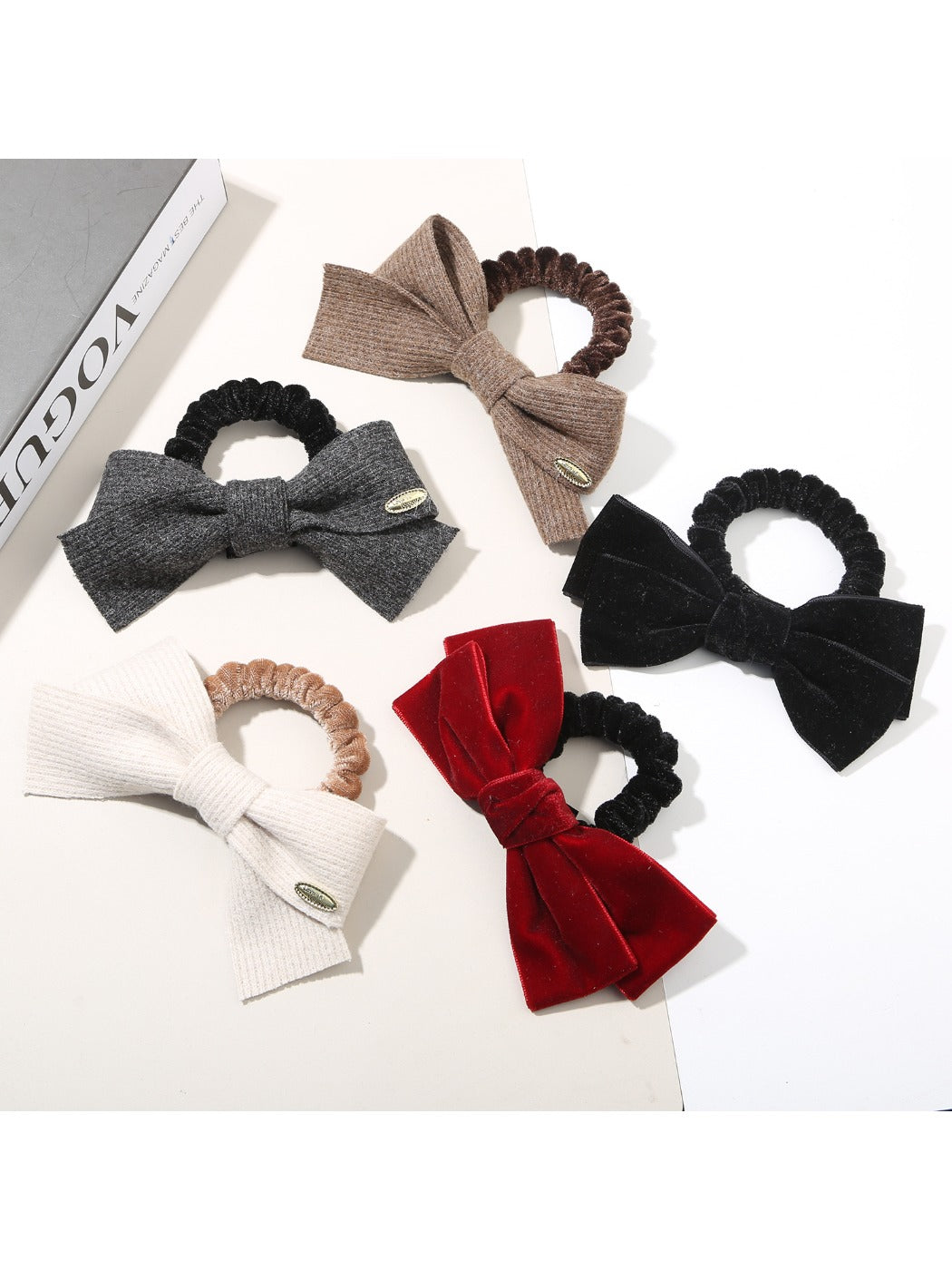 Gifty - Solid Color Simple Bow Hair Tie