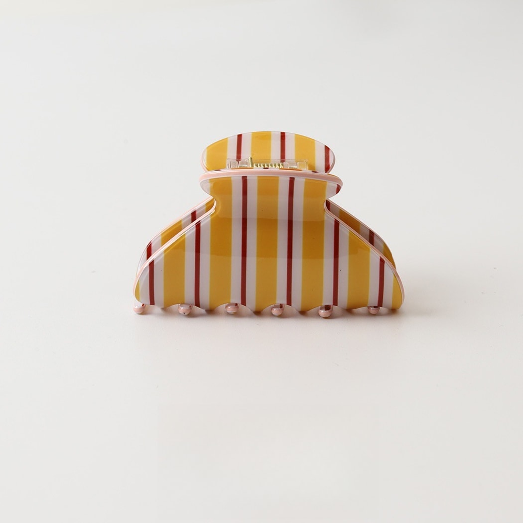 Beau - PVC Striped Pattern Curved Claw Clip