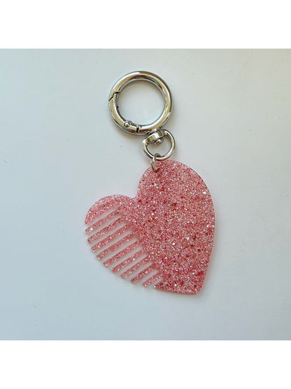 Keypus - Sparkling Heart Comb Keychain
