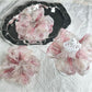 Gifty - Rose Organza Floral Puff Scrunchie