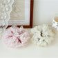 Gifty - Chic Floral Print Ruffled Lace Scrunchie