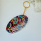 Keypus - Oval Leopard Print Comb Keychain