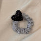 Beau - Polka Dot Heart Satin Finish Fabric Scrunchie