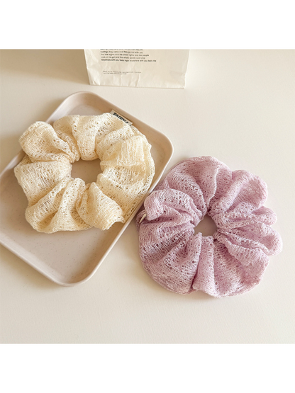 Gifty - Minimal Openwork Solid Color Scrunchie