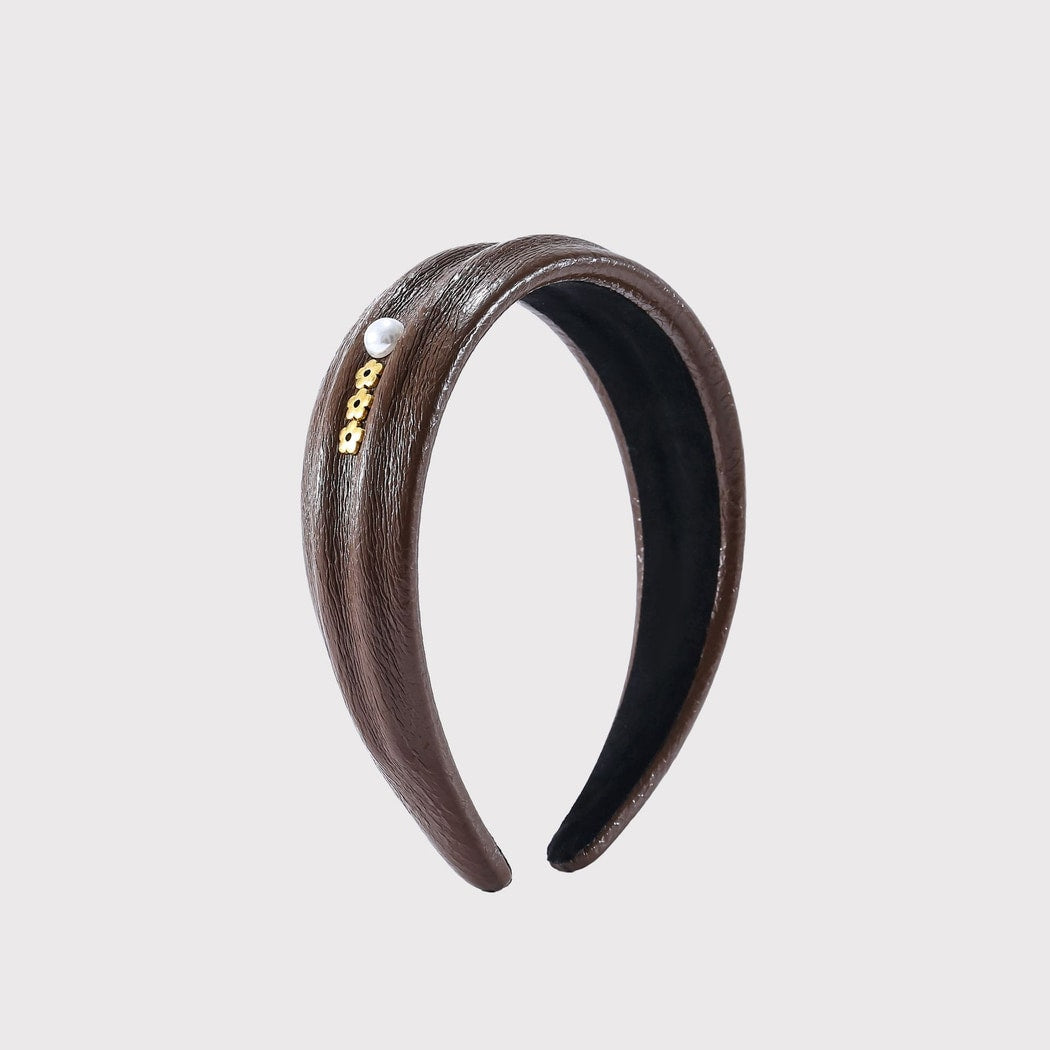 Gifty - Elegant Brown Floral Accent Headband