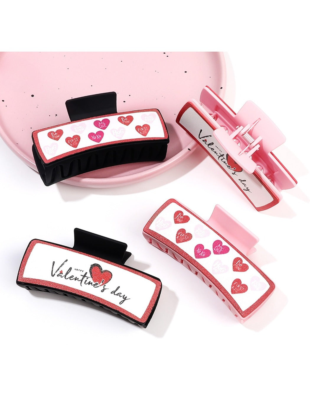 Beau - Pink Valentine'S Day Hair Claw Clip